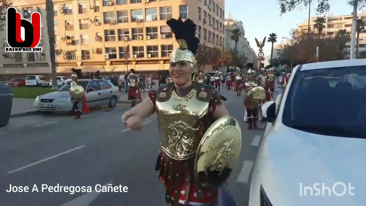 Centuria Romana de la cola negra desfilando por las calles de Málaga  25/03/23