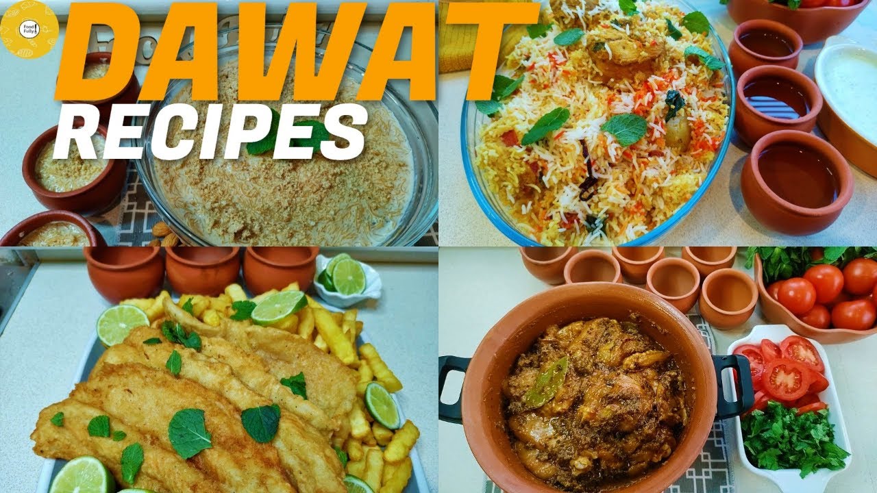 Dawat Recipes Urdu Hindi Kacha Gosht ki Biryani Masala Fish Fry