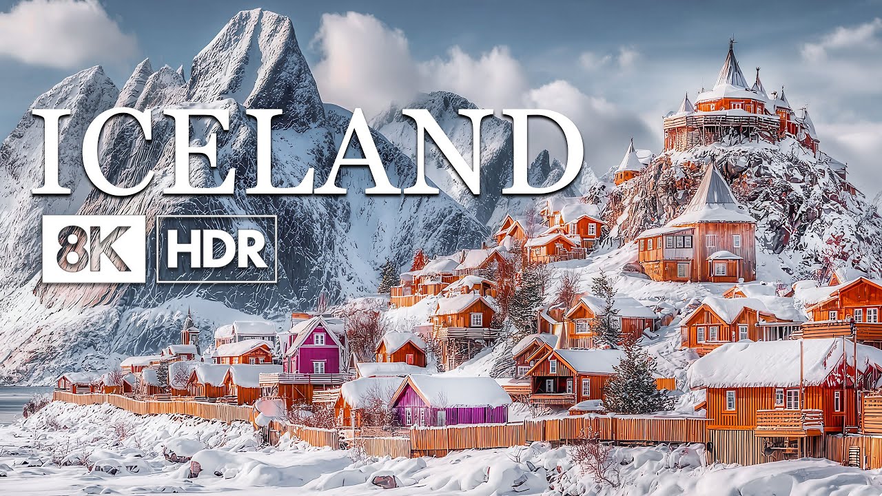 Iceland Winter 8K ❄️ Frozen Kingdom – Snowy Volcanoes & Deep White Valleys
