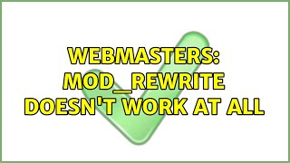 Webmasters: mod_rewrite doesn't work at all