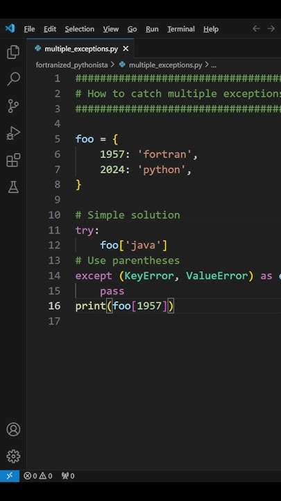 How to catch multiple exceptions #python - YouTube