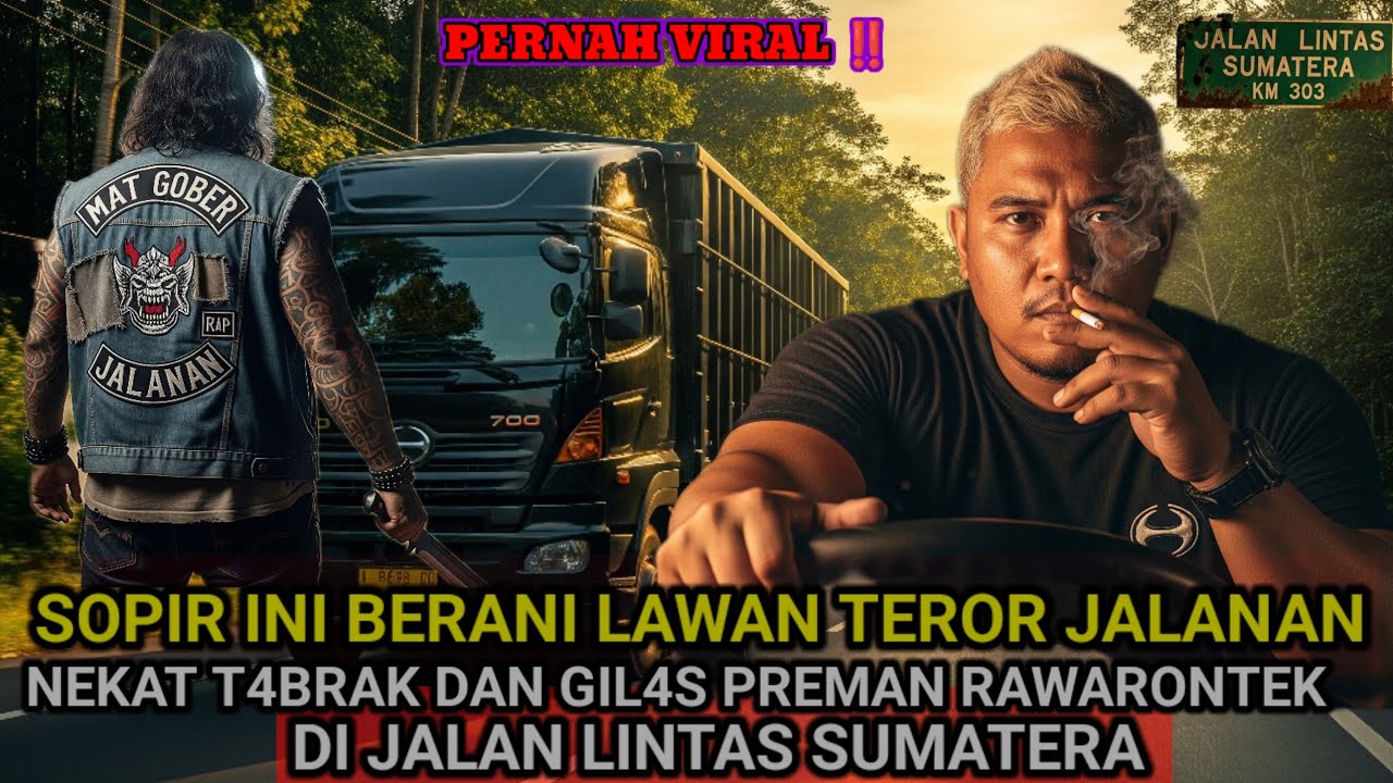 NEKAT ‼️ PREMAN JALANAN TUMBANG DI GILAS TRUK ! KISAH BERANI SOPIR LINTAS SUMATERA 