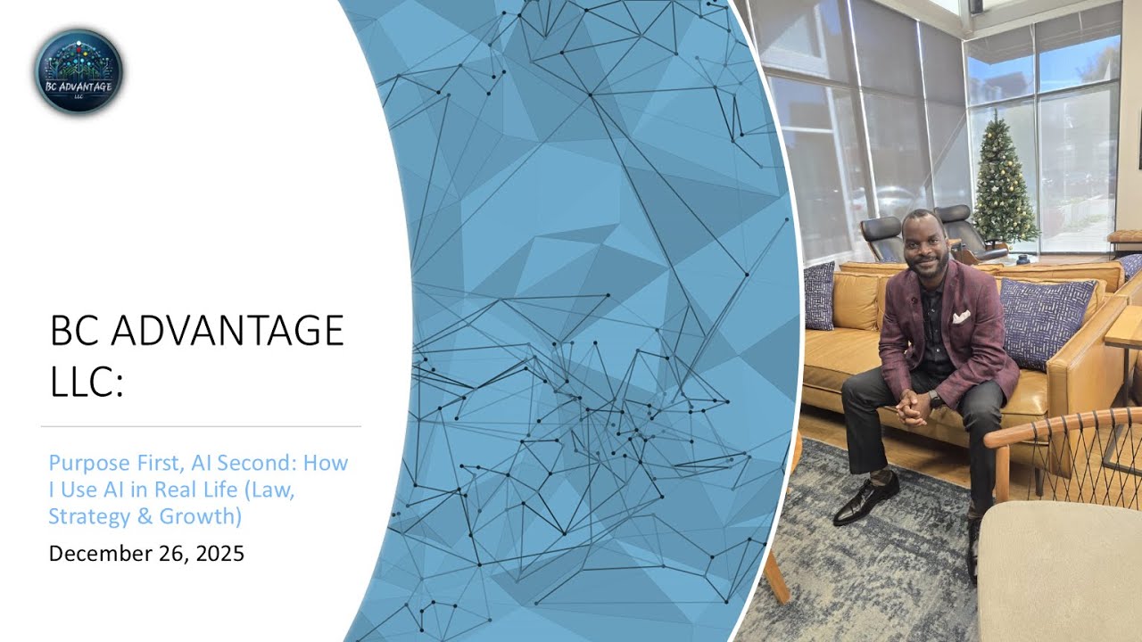 Purpose First, AI Second: How I Use AI in Real Life (Law, Strategy & Growth)