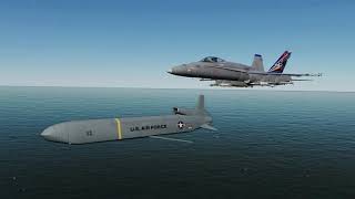 Dcs World B52 mission -AGM 86 Cruise missile test: target 3 tanks(T-90)