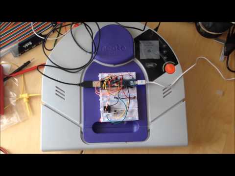 Neato XV hooked to Arduino Testing out Clean Command