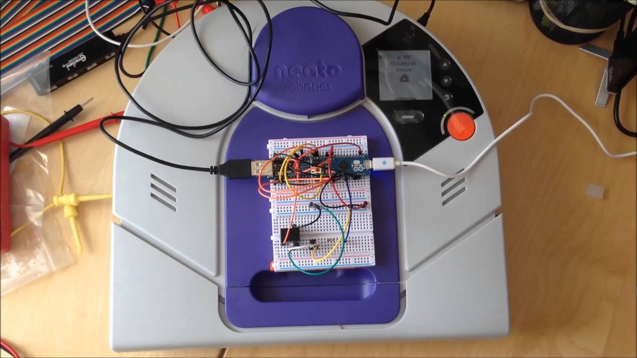 Neato XV hooked to Arduino Testing out Clean Command YouTube