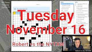 Famous I like this theme a lot [0:16/3:28]  ||  Tue 11/16/21 New York Times Crossword Profile