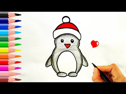 Sevimli Penguen Nasıl Çizilir? - How To Draw a Cute Penguin