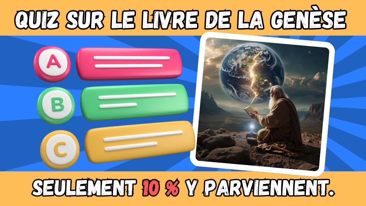 30 QUESTIONS SUR LE LIVRE DE LA GENÈSE | QUIZ BIBLIQUE - YouTube