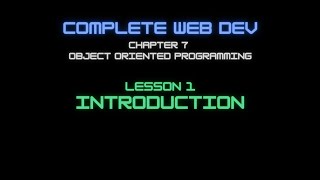 Web Dev 7 - 1 OOP Introduction
