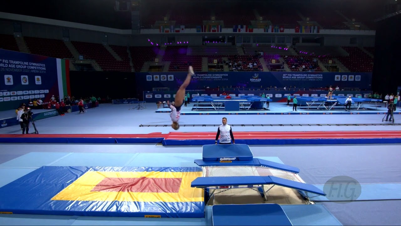 Youtube video: WILLIAMSON Bethany (GBR) W - 2022 Trampoline Worlds, Sofia (BUL) - Q Double Mini Exercise 1