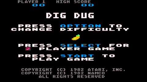 Atari 8-bit Dig Dug (1982 version) - Easter egg