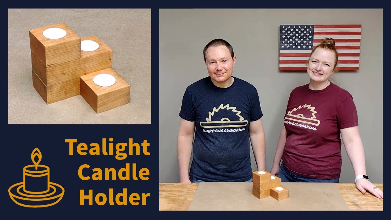 How We Made a Multi-Dimensional Wooden Tealight Candle Holder (Using Scrap Cherry!)