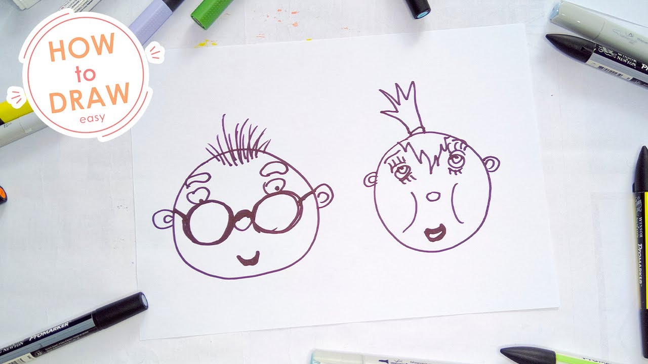 How to draw FACE very easy | DRAWING LESSONS for kids and beginners ...