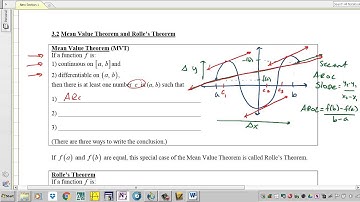 3 2 Mean Value Theorem and Rolles Theorem