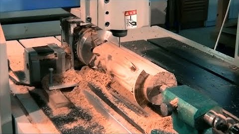 6090 CNC Router rotatory 4th axis machining an angle