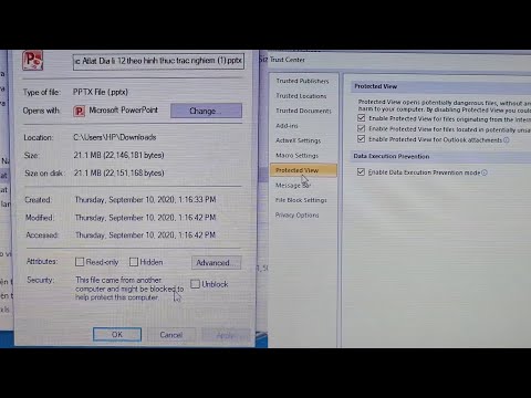 Sửa lỗi không mở được file PowerPoint | This file came from another computer and might be blocked. | Foci