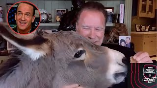 Arnold Schwarzenegger Surprises ManningCast with Donkey Feeding During Monday Night Football\\