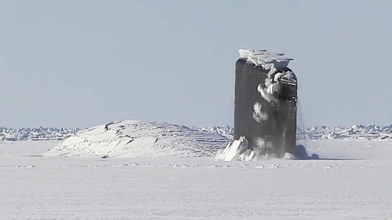 US Navy Nuclear Submarine Crashes Through Polar Ice - YouTube