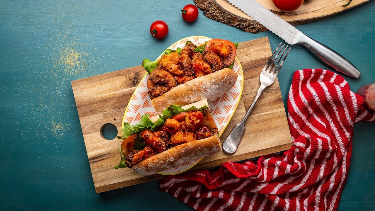 Cajun Shrimp Po'Boy Sandwich