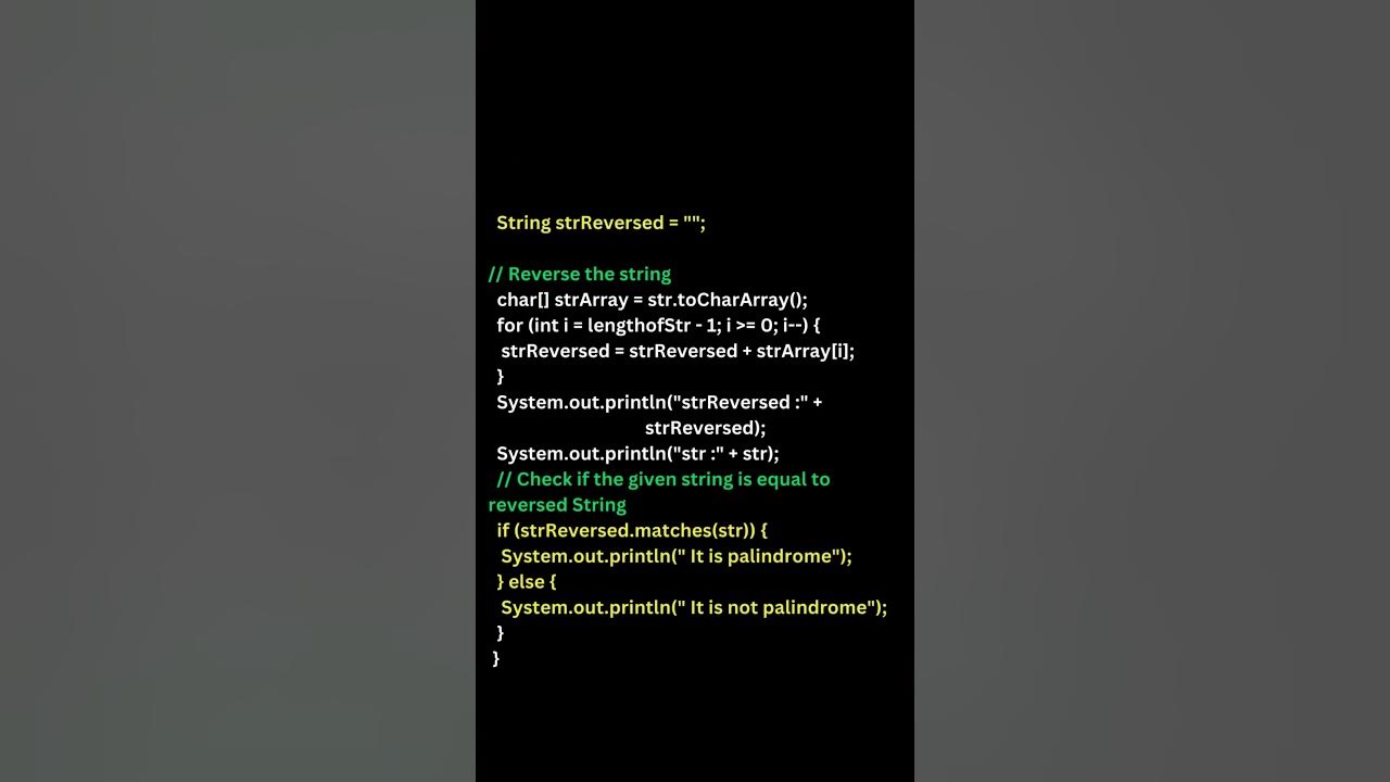 Java program to find Palindrome || Java Programming || Interview ...