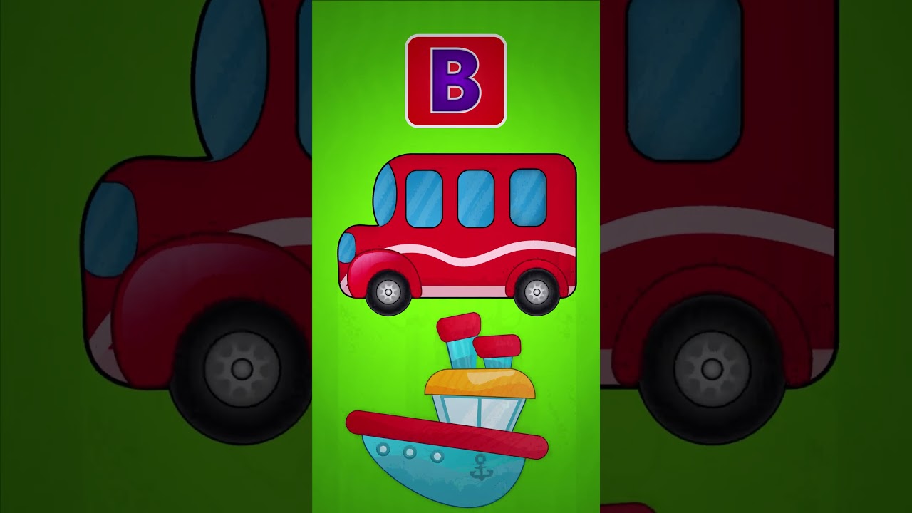 Выучите букву B: B — автобус 🚌, B — лодка 🚤 | Песня ABC для детей