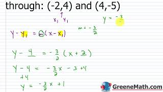 Algebra 2 Lesson #19 Finding the Equation of a Line | Slope-Intercept Form | Standard Form