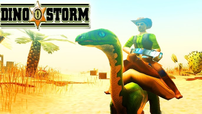 Dino Storm - Um jogo grátis com Cowboys, Dinossauros e armas Laser