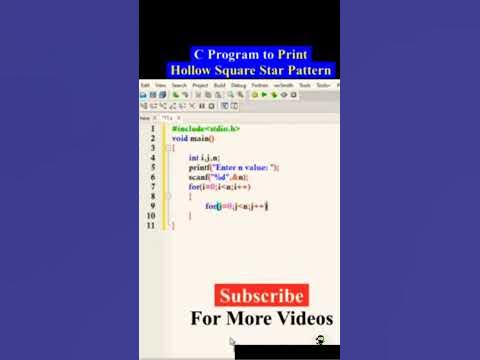 How to ⚠️ write C Program to Print Hollow Square Star Pattern #shorts # ...