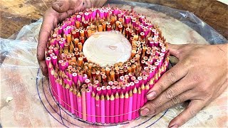 The Carpenter's Skill Of Combining Extremely Sophisticated Colored Pens Creates Unique Works Of Art
