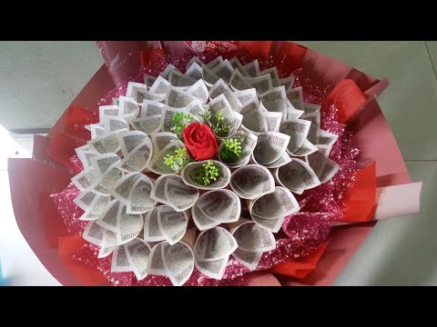 Video Cách làm hoa bằng tiền 1k 50 tờ yêu hoa mỗi ngày - youtube
