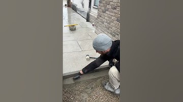 Where the tiles meet the blocks 😍 #construction #garden #landscape #landscaping #asmr #asmrsounds