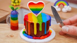 Rainbow Chocolate Cake  Extremely Delicious Miniature Chocolate Cake Decorating With Rainbow Heart