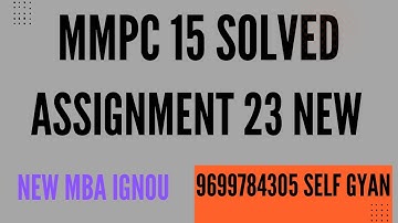 ignou mmpc 15 solved assignment 2022-23  pdf