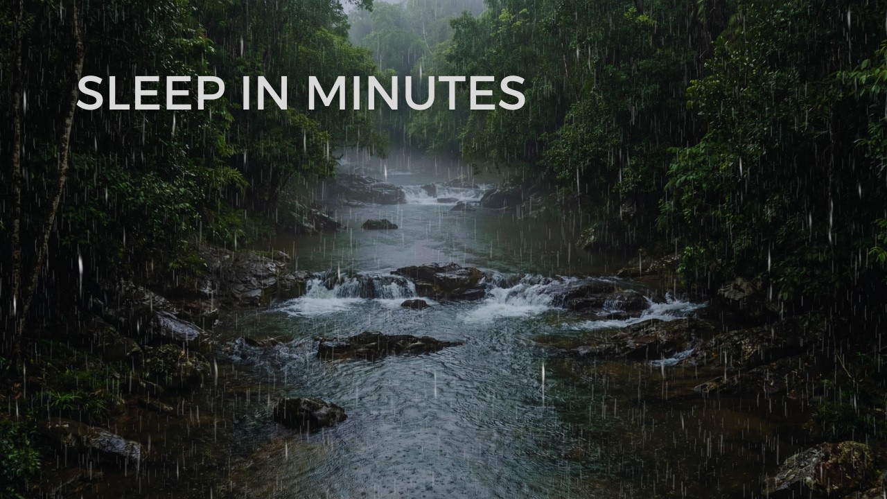 Rainy River Sounds for Deep Sleep 🌧️ Natural White Noise All Night