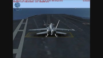 (HD) FSX Acceleration Expansion Pack - taking off from a aircraft carrier F18 Hornet