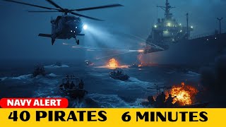 40 Pirates Swarm a Cargo Ship — US Navy Helicopter Breaks the Attack in 6 Minutes | Gulf of Aden