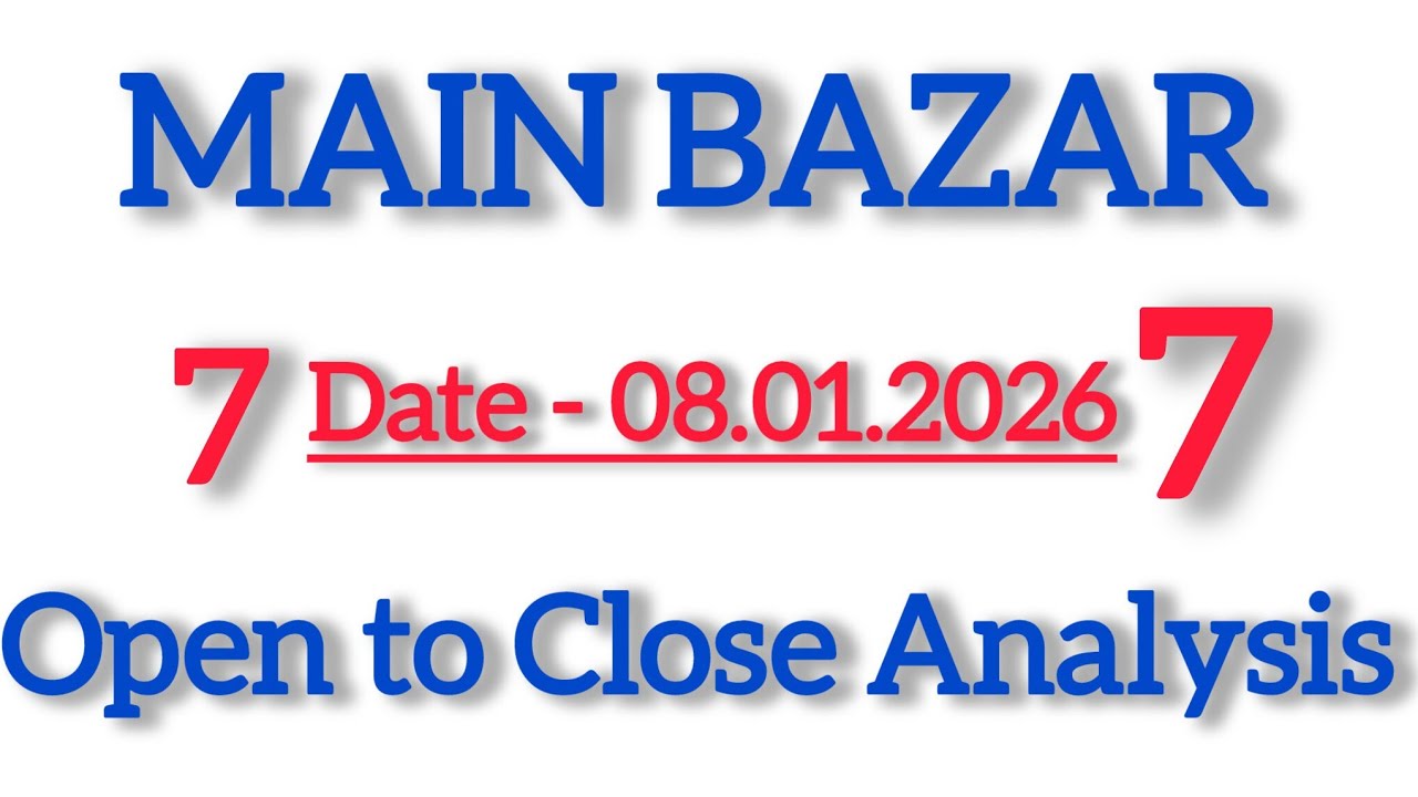 Main bazar today || open to close || main bazar matka trick [ 08.01.2026 ]
