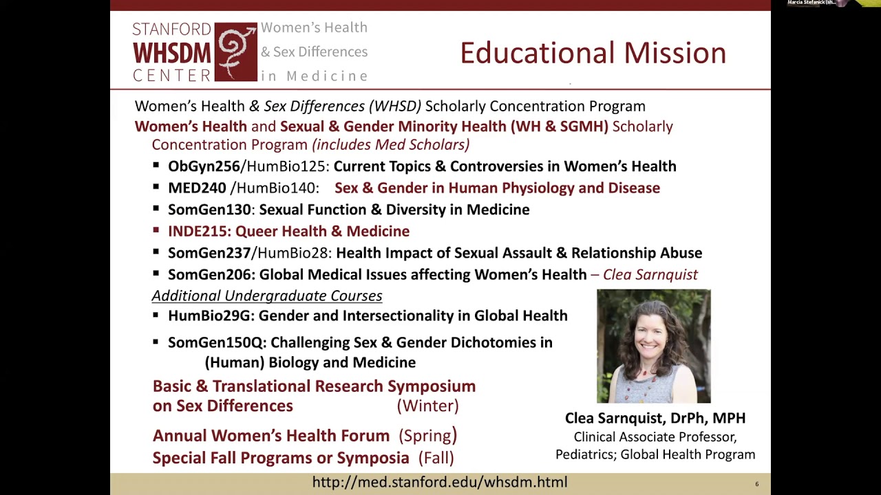 Stanford WHSDM Center Sex Specific and Sex Differences in Cancer 2020 Introduction