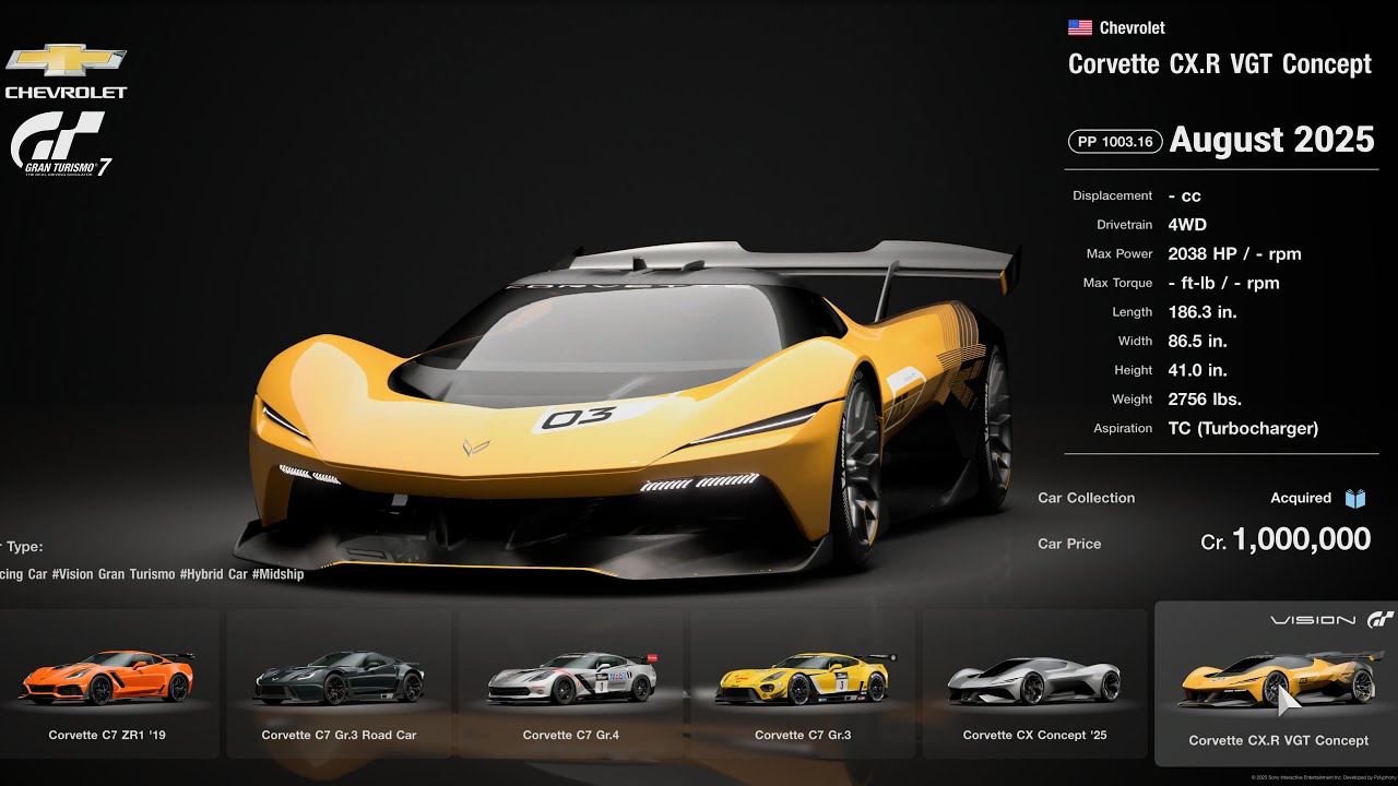Gran Turismo 7 | All Cars List Include DLC & Update (543 Cars as August 2025) [PS5Pro]