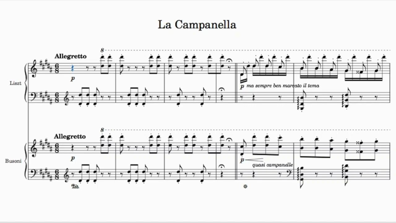 ラ・カンパネラ」リスト版 & ブゾーニ版 同時再生 - La Campanella