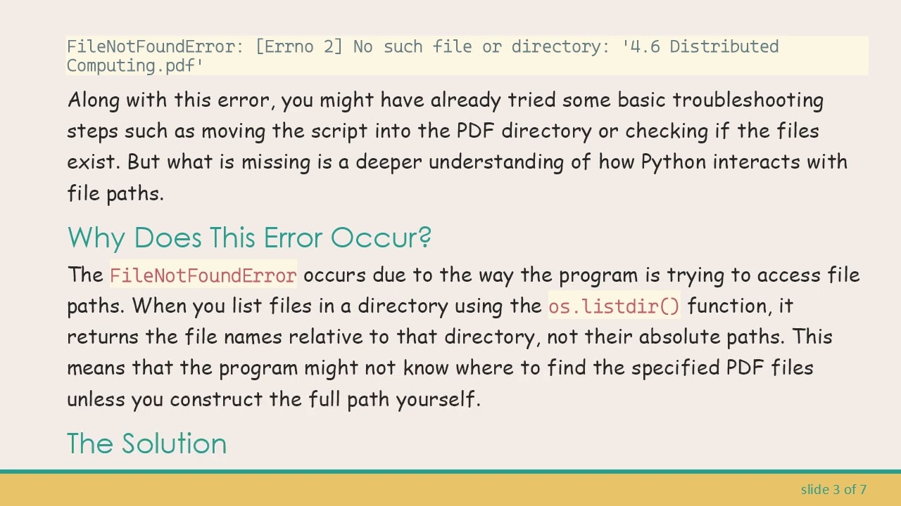 Troubleshooting FileNotFoundError in Python: A Guide to Merging PDFs