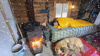 I Survived a -47°C Blizzard Alone in an Off-Grid Log Cabin - Wooden Cabin | Extreme Off Grid Winter