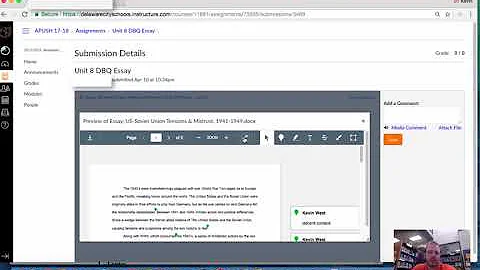 how to access comments on a Canvas Google Drive Assignment