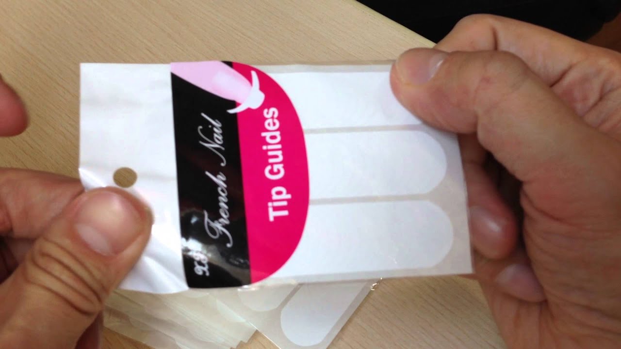 10 Pack Nail Art French Tip Forms Guides Sticker Fringe - YouTube
