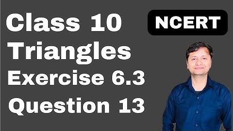 triangles I exercise 6.3 I class 10 I question 13 I ncert I chapter 6 I math