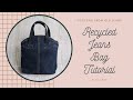 Recycled bag from old jeans and mens shirt | DIY Denim Tote Tutorial