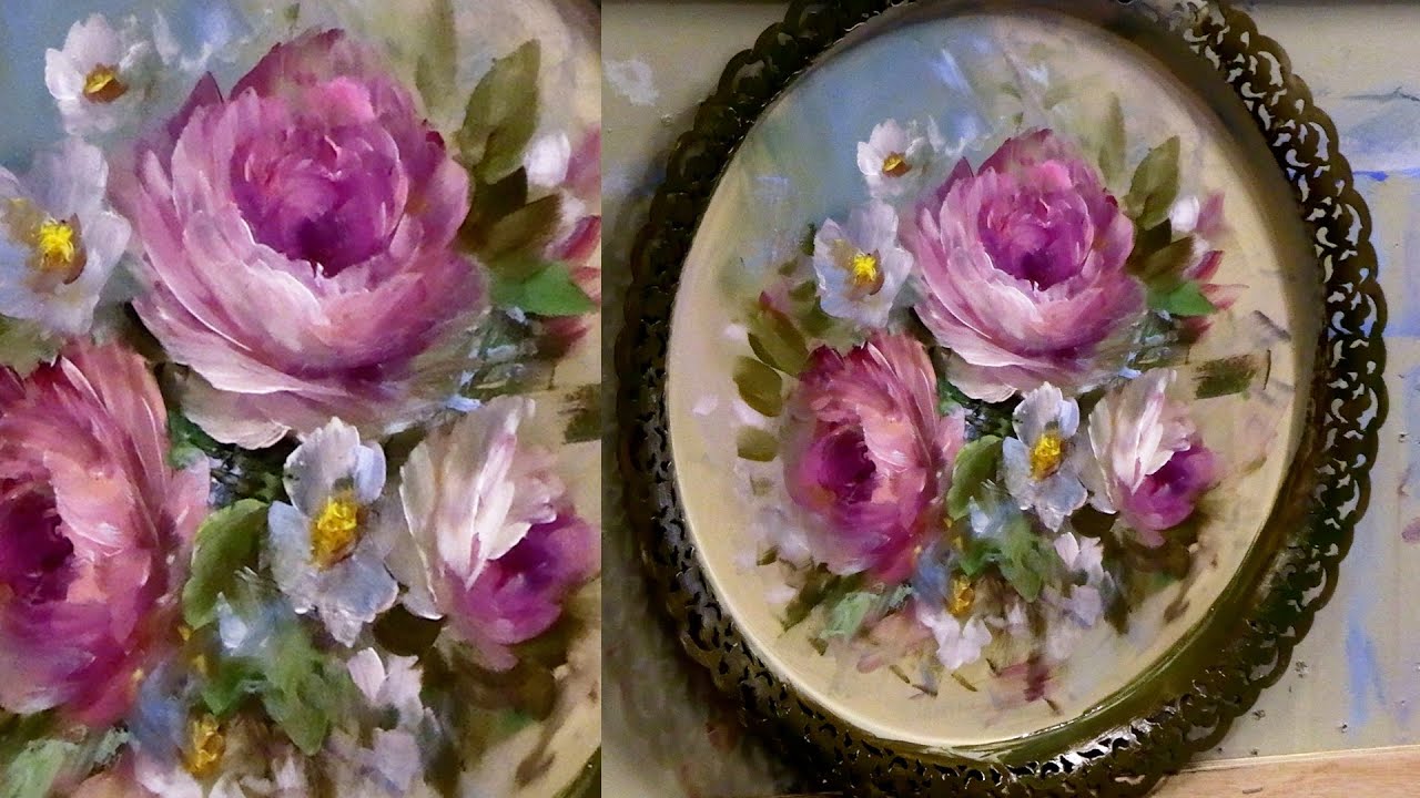 How to Paint  A Rose  Wet in Wet Technique- Acrylics or Oils