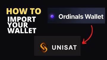 How to import Ordinals Wallet to Unisat (Tutorial)