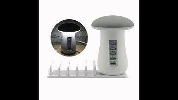 SẠC NHANH 5 CỔNG TÍCH HỢP ĐÈN NGỦ HÌNH NẤM SMART MUSHROOM